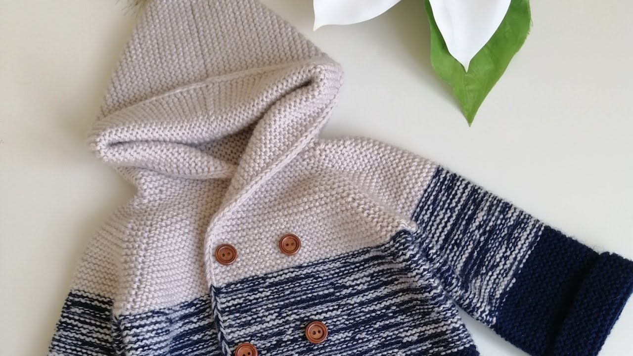 Kolay 💯 kapşondan başlamalı Degrade hırka yapımı 1_ 1 buçuk yaş #kolay #degradehırka