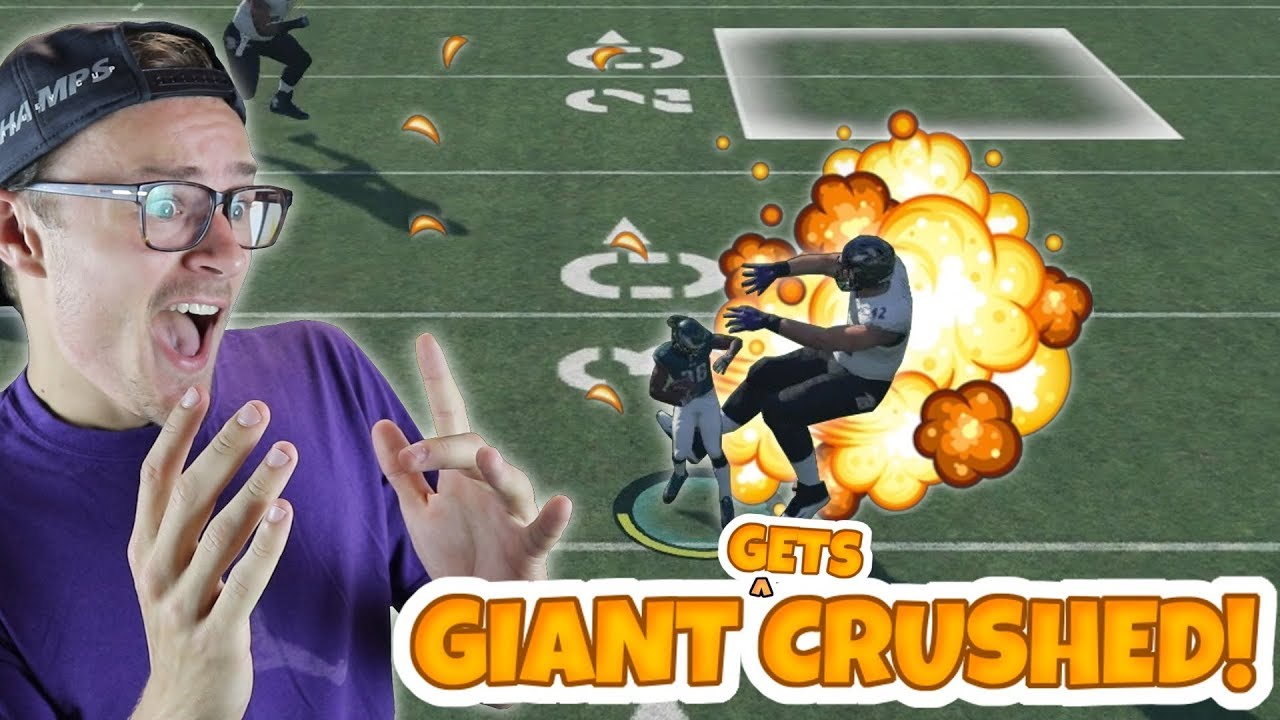40 FOOT GIANT GOES FLYING AFTER HUGE TRUCK LOL!! Madden 18 Gauntlet