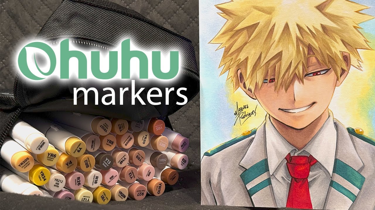 Os melhores marcadores para iniciantes - Review OHUHU markers 36 tons de pele