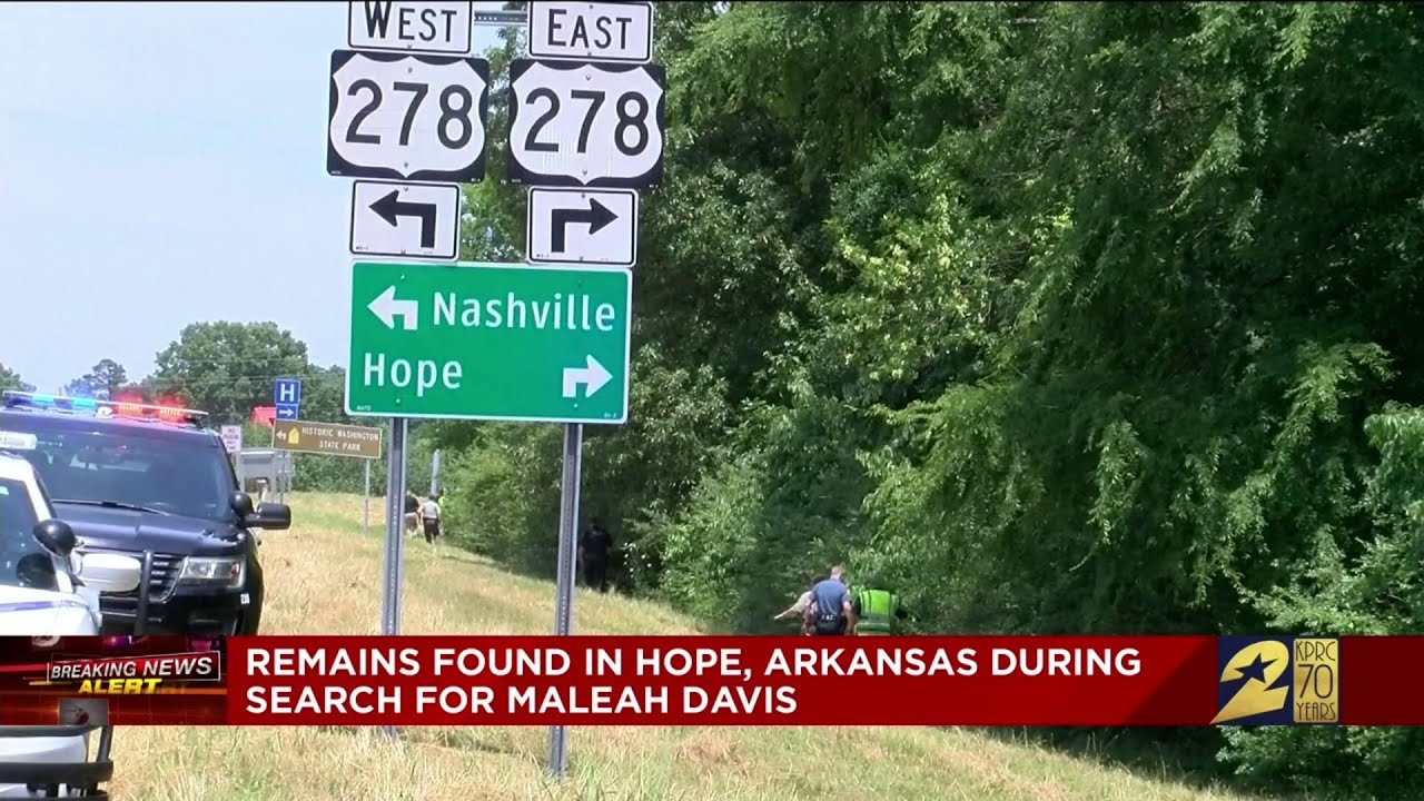 Remains found in Hope, Arkansas during search for Maleah Davis