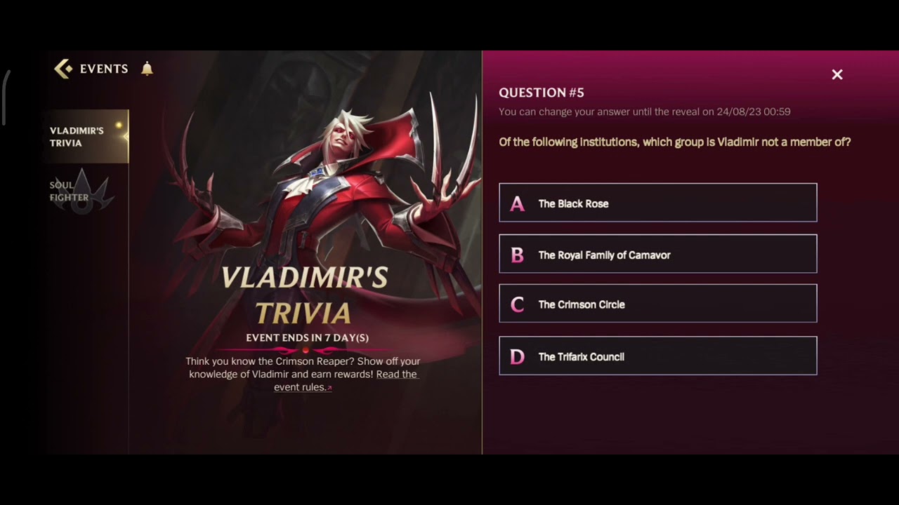Vladimir's trivia | Question #4 Answer Wild rift