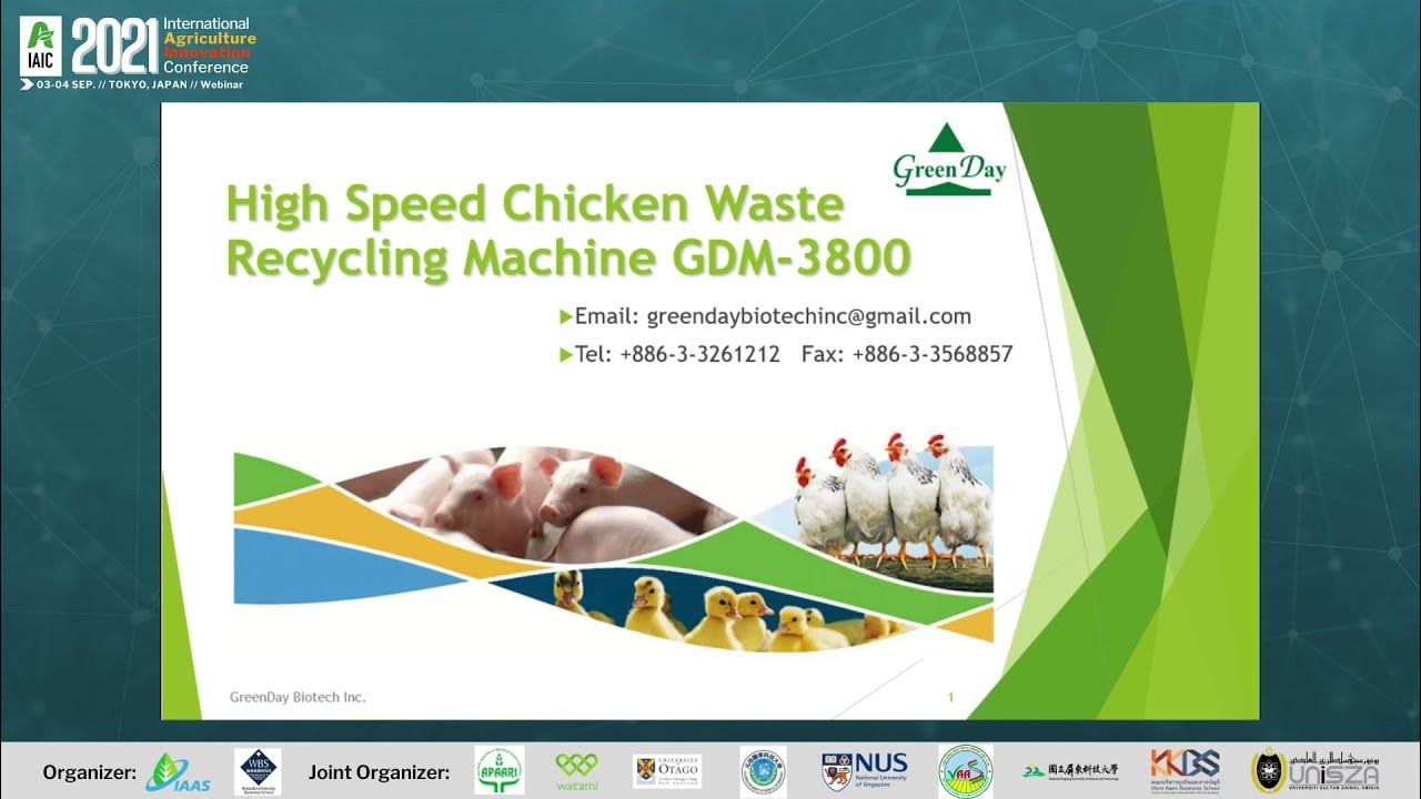 High Speed Chicken Waste Disposal Machine by Mr. MinHung Chen YouTube