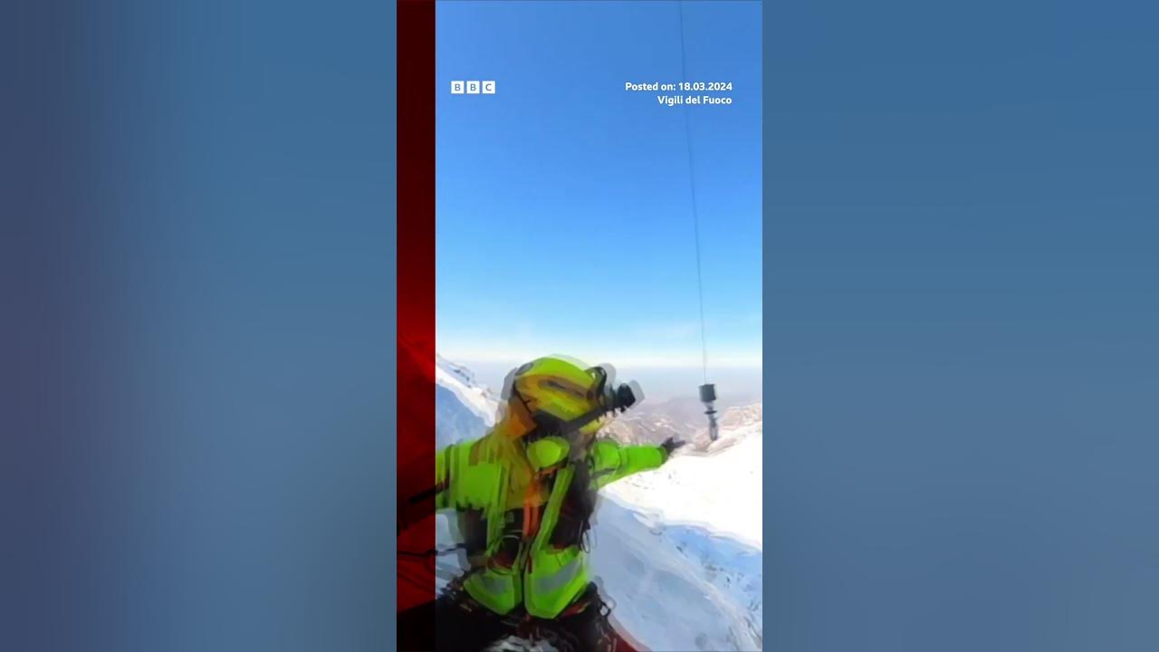 Climbers rescued from icy Italian mountain. #Shorts #BBCNews