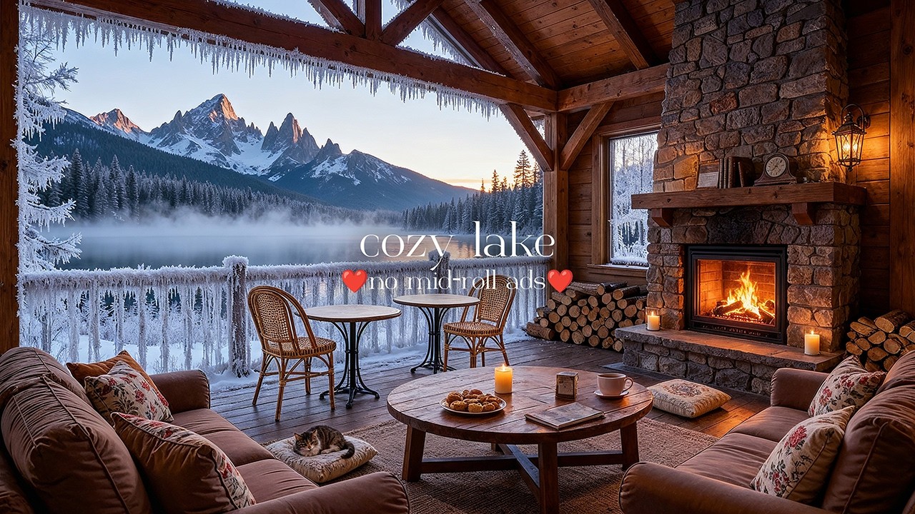 (NO MID-ROLL ADS) Winter Wonderland Jazz ❄️ Cabin Jazz with Fireplace Ambience, Relaxing & Study
