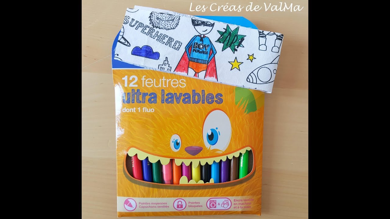 Test Des Feutres Lavables Sur Tissus A Colorier Valma Creas Youtube