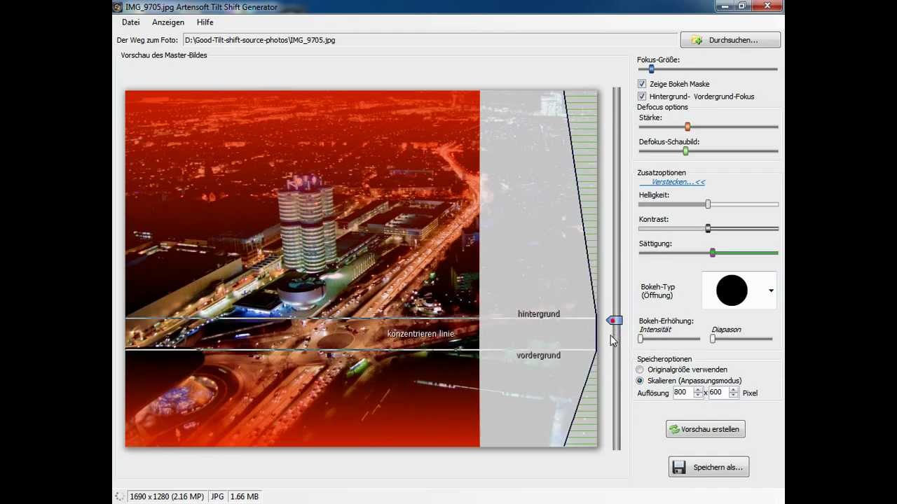 Artensoft Tilt Shift Generator demo