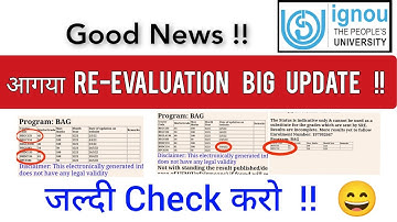 😮 IGNOU December 2022 Revaluation Result Big Update on 29 March all information.