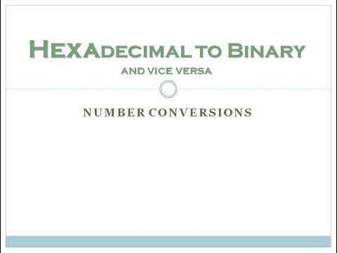 #6 Hexadecimal to Binary and Vice Versa | Number Conversion | Data Representation | ISC Class 11