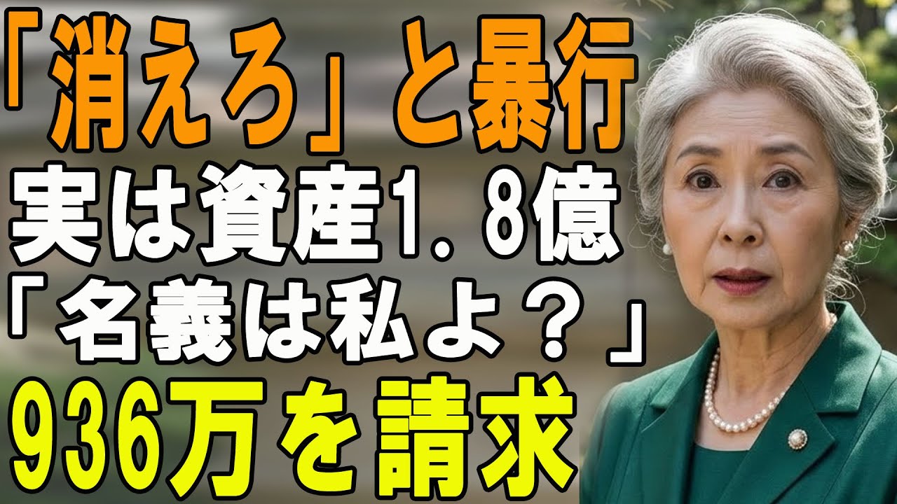 「汚いババアは消えろ！」息子の誕生日に私を殴って追い出した嫁→翌日、内容証明で「この家は私の名義です。30日以内に出て行って」と伝えた結果...震える嫁と息子に900万請求してやった 【シニアライフ】