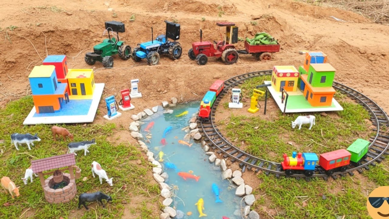 diy tractor Build a mini concrete bridge using rc tractor science project | diy Tractor | rc Tractor