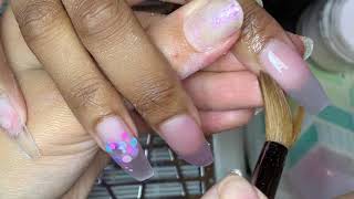 Acrylic Nails Tutorial | Coffin Nails Tutorial | Pink Gel polish