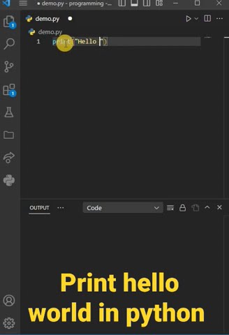 Print hello world in python || Print hello world in python in vs code ...