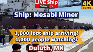 ⚓️The crowd was crazy huge! 1,000 foot Ship Mesabi Miner ARRIVING Duluth, MN