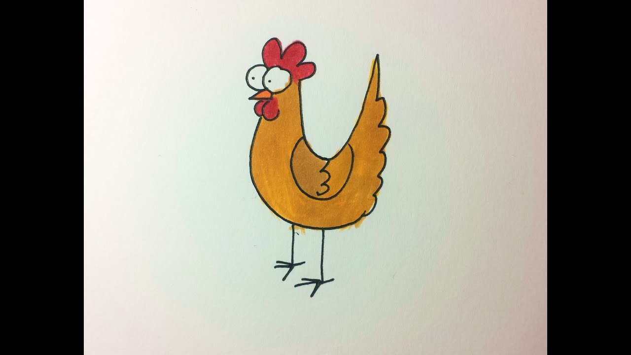 How to Draw a Cartoon Chicken - YouTube