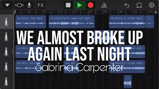 Sabrina Carpenter - We Almost Broke Up Again Last Night (Harmony Tutorial) Resimi