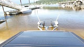 Ford Maverick  towing and launching a Bayliner 175