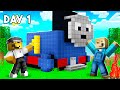 We Built Thomas Train In Minecraft And Tried To Survive In It