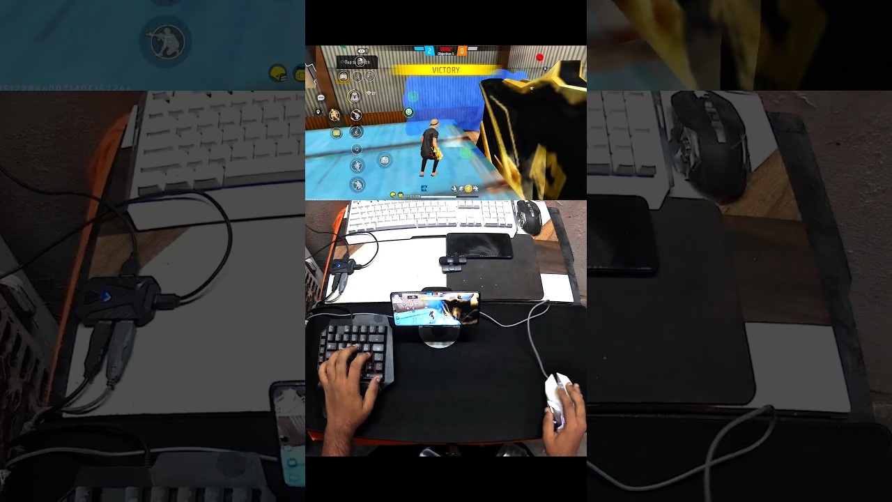 How to play free fire with keyboard mouse in mobile | ⌨️ 🖱📱 full setup without app no activation