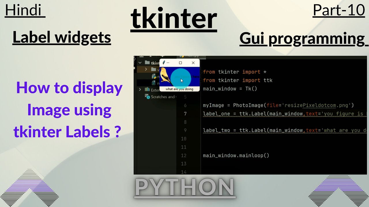 How to display Image using tkinter Label | python Tkinter in Hindi ...