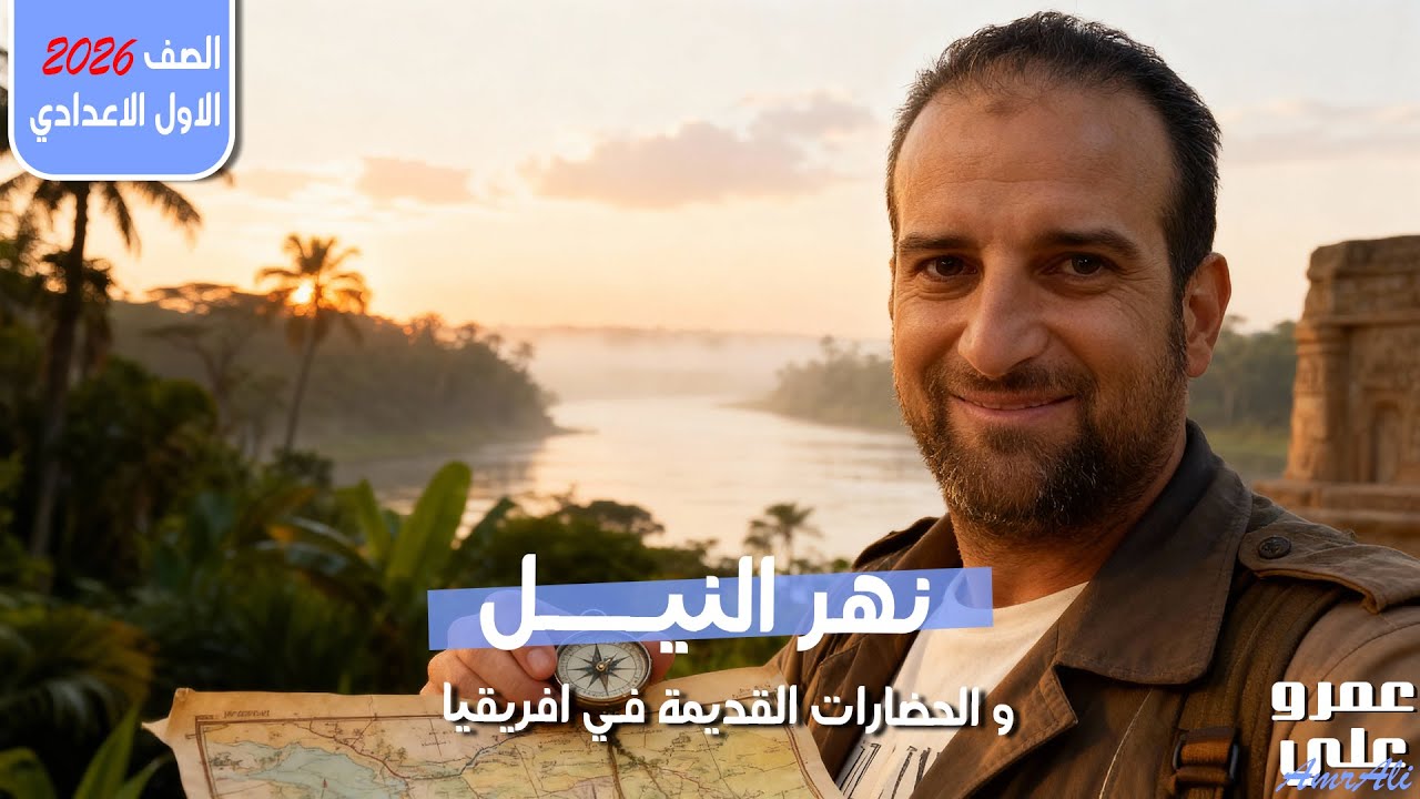 نهر النيل والحضارات القديمة في إفريقيا | الدرس الثالث للصف الأول الإعدادي 2026 | مستر عمرو علي