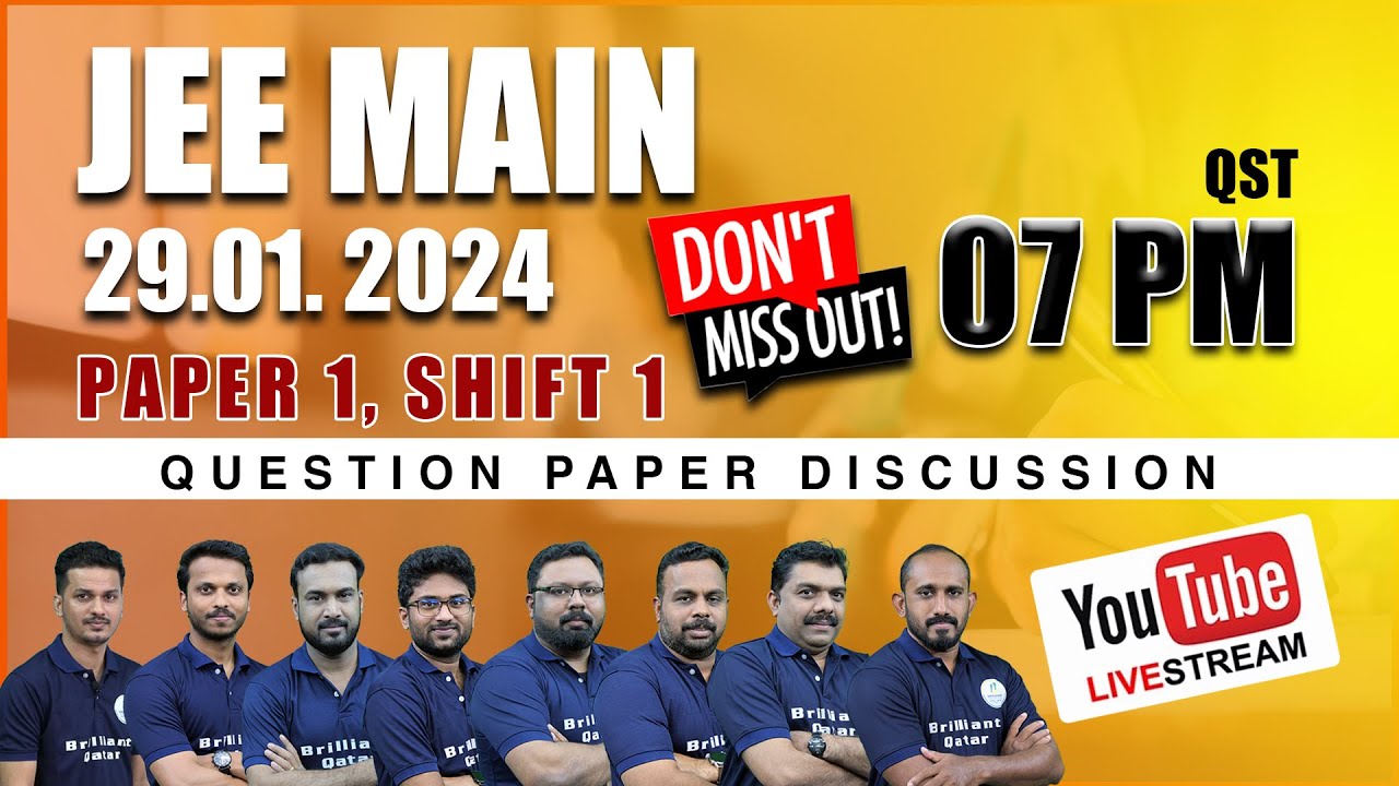 JEE Main 2024 | JEE 29 Jan Shift 1 Paper Discussion | JEE Main 2024 ...
