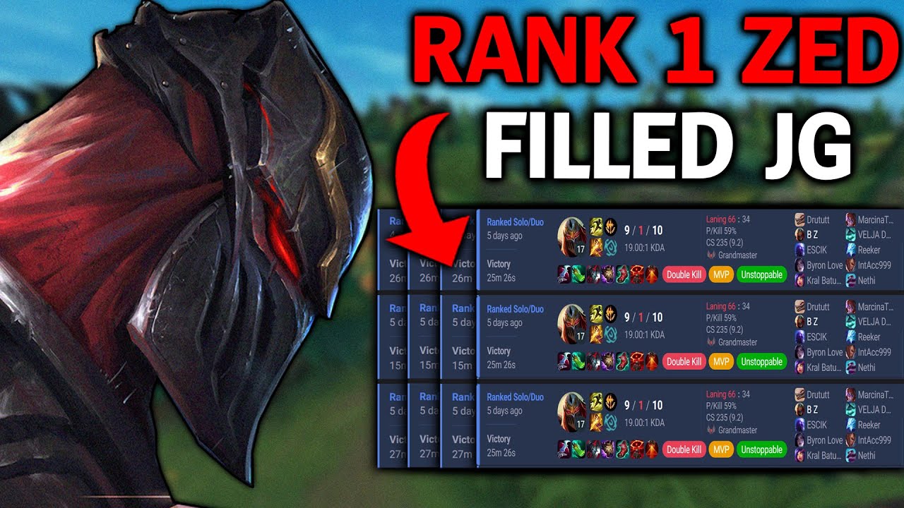 Rank 1 Zed BZ Filled Jungle vs Rengar Main.....