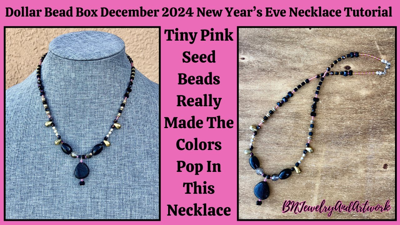 Dollar Bead Box December 2024 New Year's Eve Necklace Tutorial 