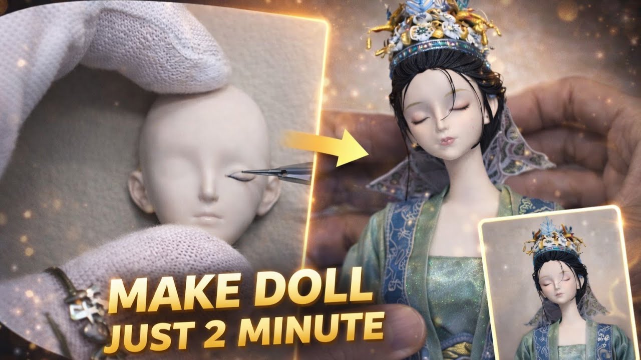DIY clay doll | I am making a beautiful girl with my own hands | How to make doll 🪆😍