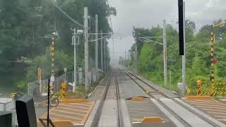 前面展望 城陽→新田 210713 205系  JR奈良線複線化工事の進捗  front window view Nara line, construction of double-tracking