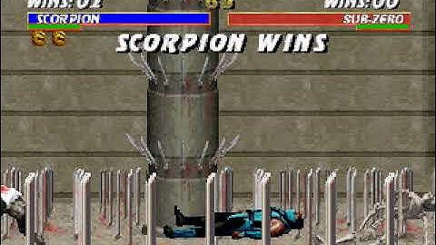 Mortal Kombat Trilogy (N64) The Pit Stage Fatality With Sub-Zero Screaming MKMSZ