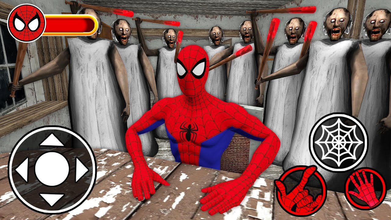 Playing as SpiderMan VS Granny Army in Granny House