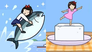 這美少女要逆天啦！兩款可愛搞怪手遊｜豆腐女孩 & 金槍魚GO！ screenshot 2