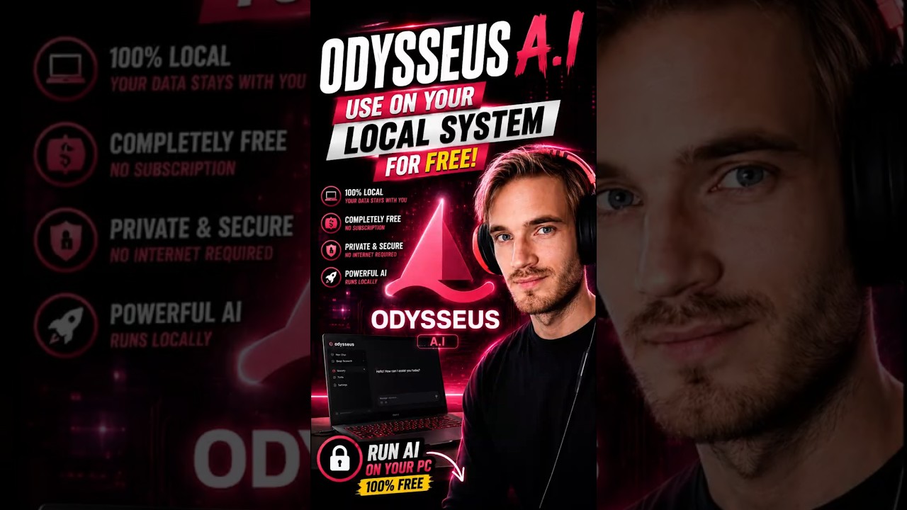FREE AI Workspace 🤯 by PewDiePie  #ai #pwediepie #odysseus #aitools #freeai