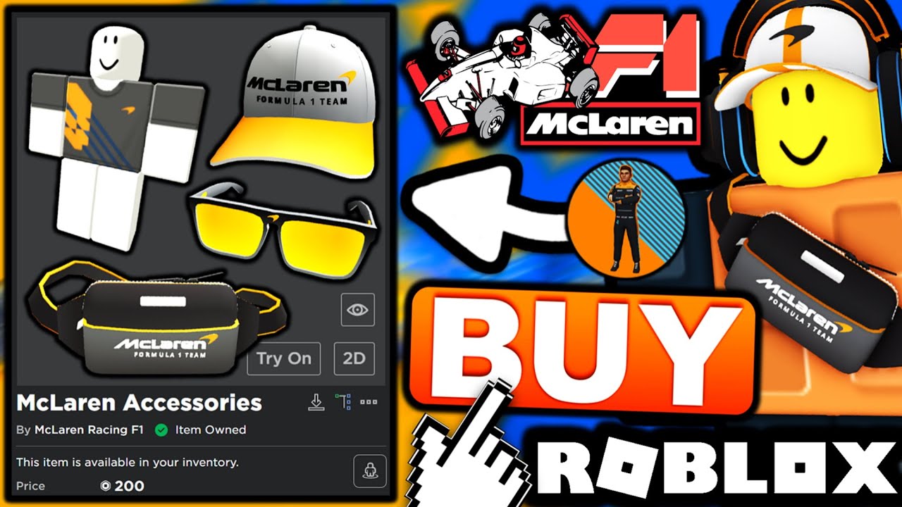 NEW! MCLAREN F1 RACING EVENT! HOW TO BUY ALL THE ACCESSORIES! (ROBLOX