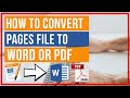 How To Convert A Pages Document To Word or PDF Files