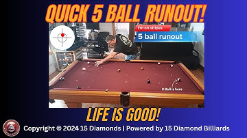 Quick 5 Ball Runout! #billiards #APA #breakandrun #runout