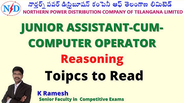 TSNPDCL | Junior Assistant cum Computer Operator | Reasoning Topics to Read