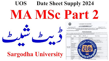 MA MSc Part 2 Supply 2024 Date Sheet UOS