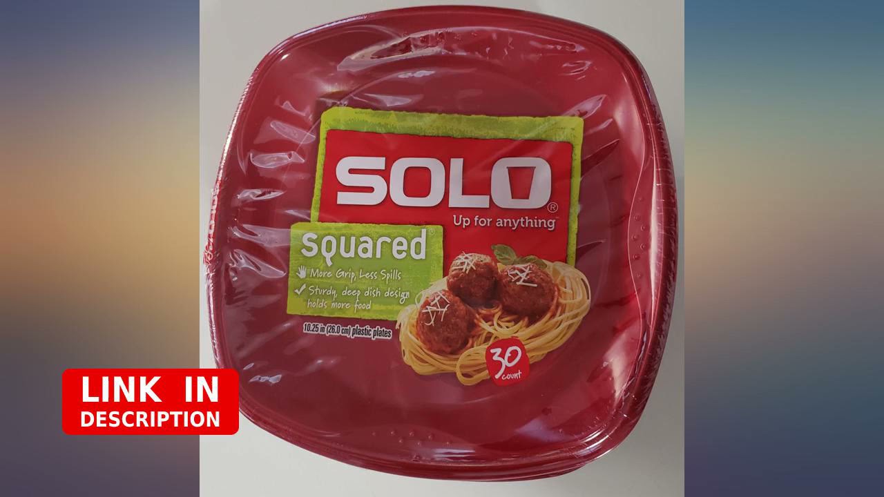 SOLO Cup Company Plastic Plates, Red Party 10in Plates, 120 Count review