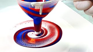 Spiral FUNNEL Pour! No silicone oil acrylic pouring abstract art tutorial!