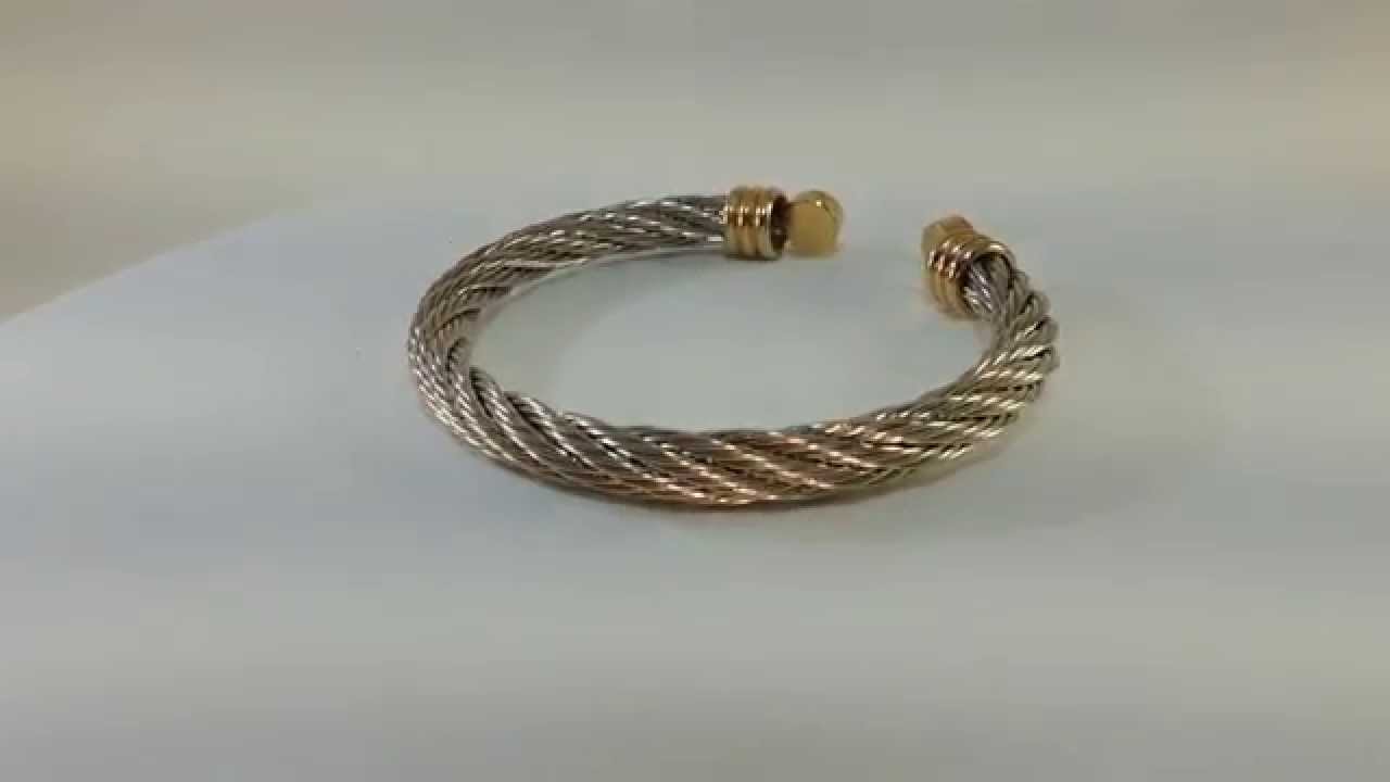 aurora borealis Crystal twisted Silver Bangle Bracelet