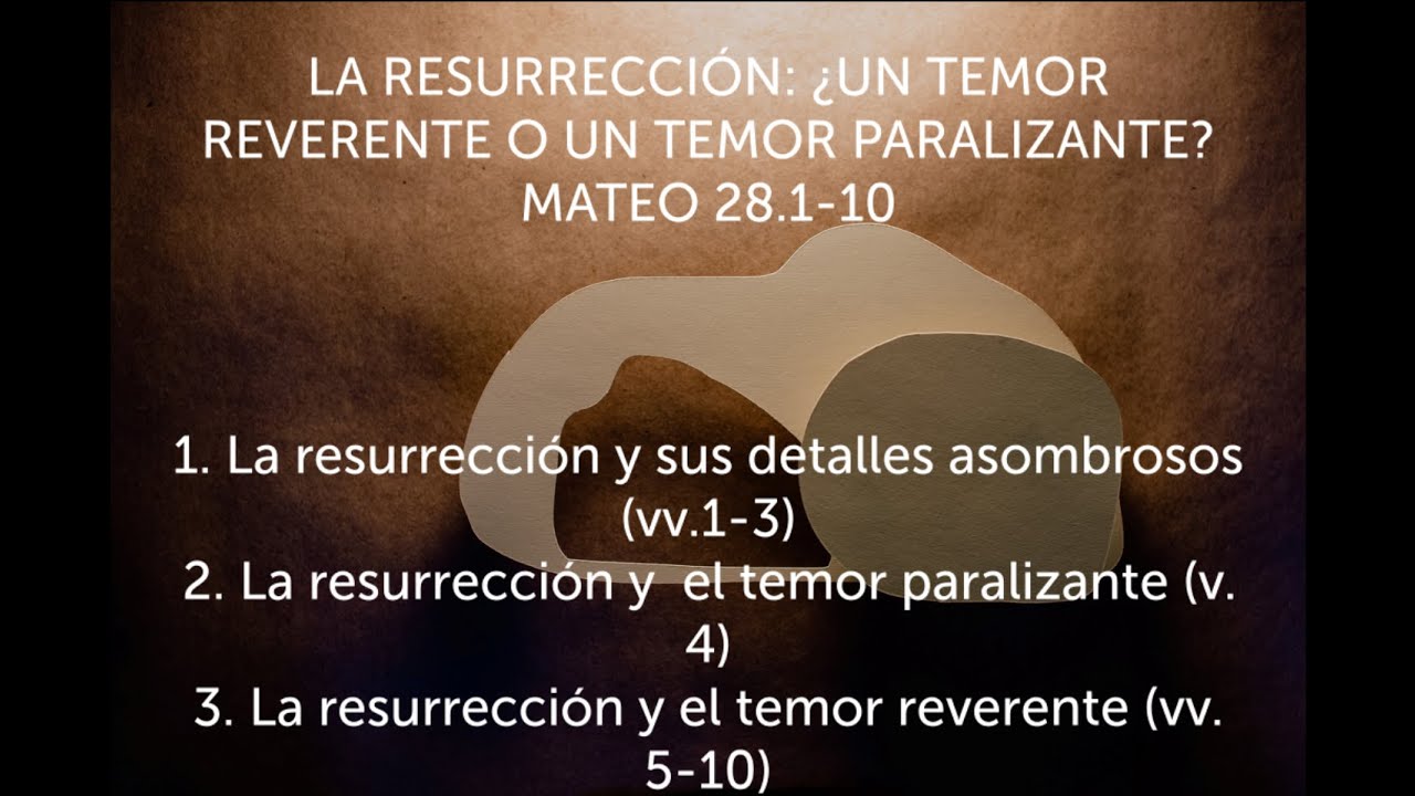 "La resurrección ¿Un temor reverente o un temor paralizante?" Mateo