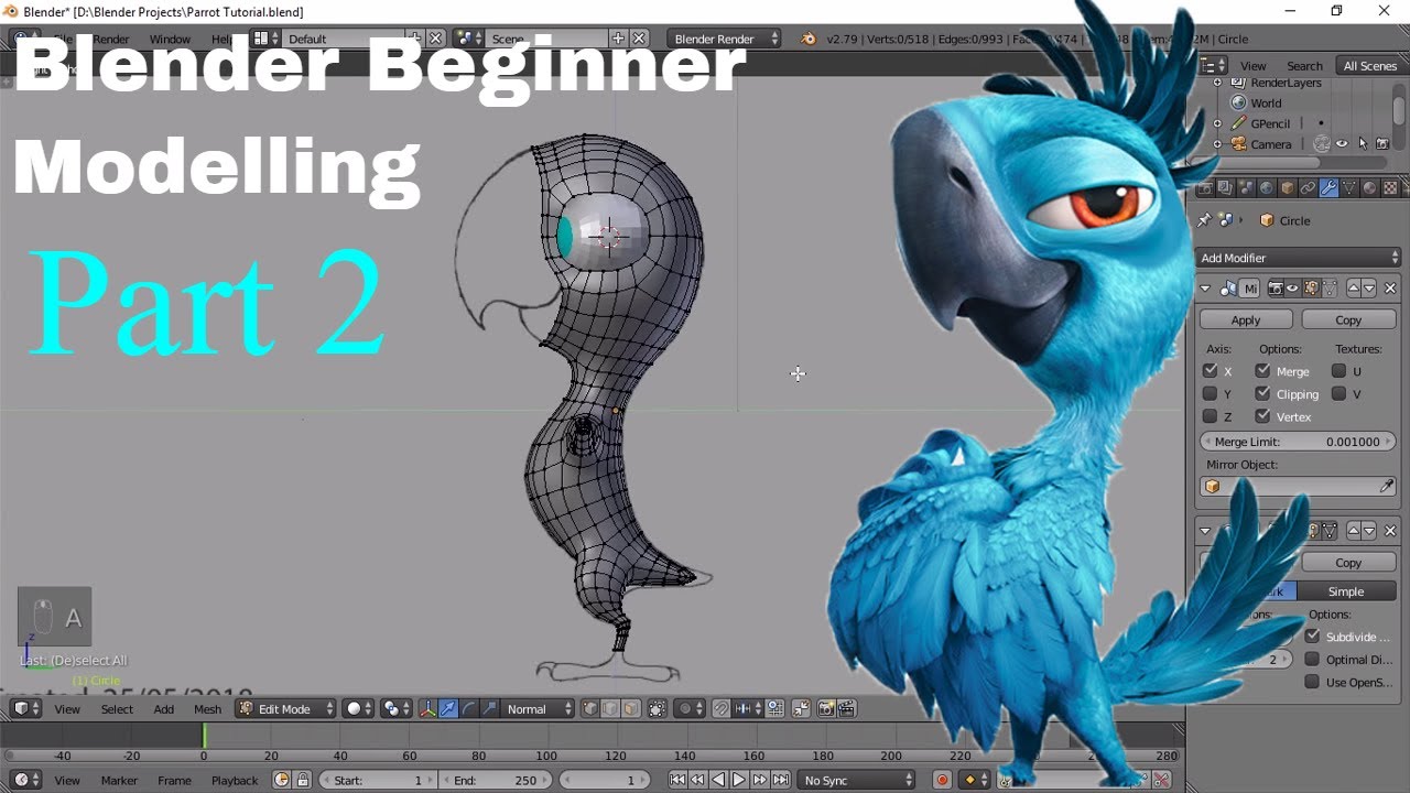 Blender Beginner Modelling Tutorial - Part 2 - YouTube