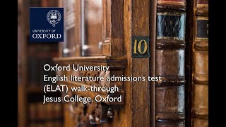 Oxford University English literature admissions test (ELAT) walk-through!