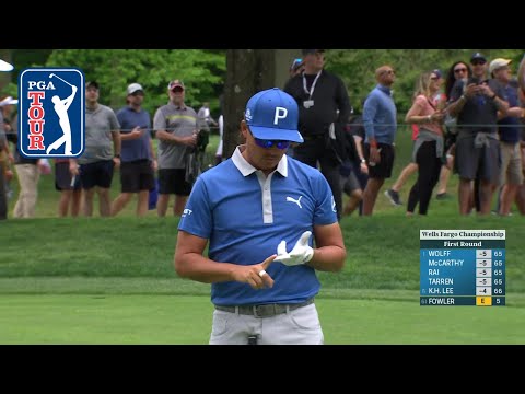 Rickie Fowler's 134-yard hole-out for wild bogey save at Wells Fargo