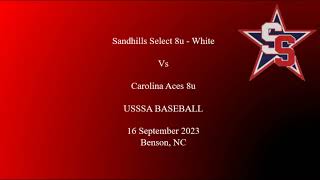 Sandhills Select 8u-White vs Carolina Aces 8u (USSSA Baseball) 16Sep2023 Benson, NC #usssa
