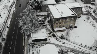 დათოვლილი ზესტაფონი ჩიტების სიმაღლიდან - Snowy Zestafon from a bird&#39;s eye view