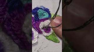 How to Embroider Flowers  Pansies Tutorial #shorts
