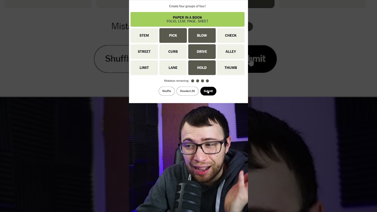 PICK NOSE "Connections" - December 26 (Find the Categories) 
