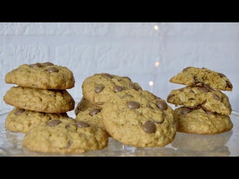 Oatmeal Chocolate chip Cookies |کوکی جو دوسر و شکلات چیپسی سالم و خوشمزه👌🏻باکمترین مواد